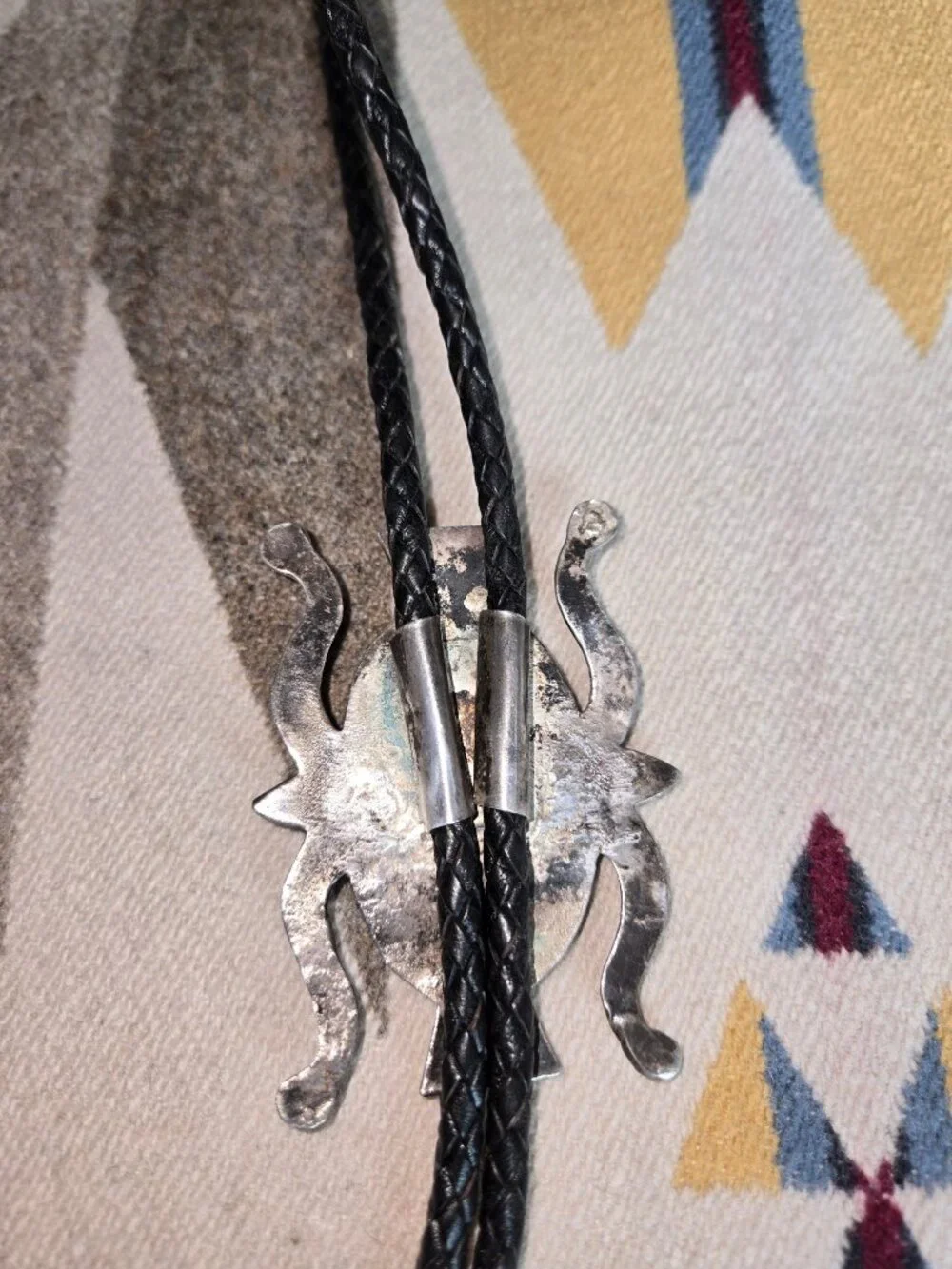 Vintage 1940's Sandcast Bolo with Fox Turquoise
